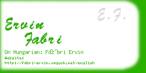 ervin fabri business card